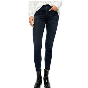Free People Ivy Mid Rise Skinny Jeans Seal Blue